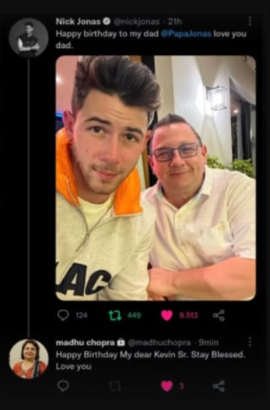 Priyanka Chopras mom Madhu tweets birthday wish for Nick Jonas father Kevin Sr.