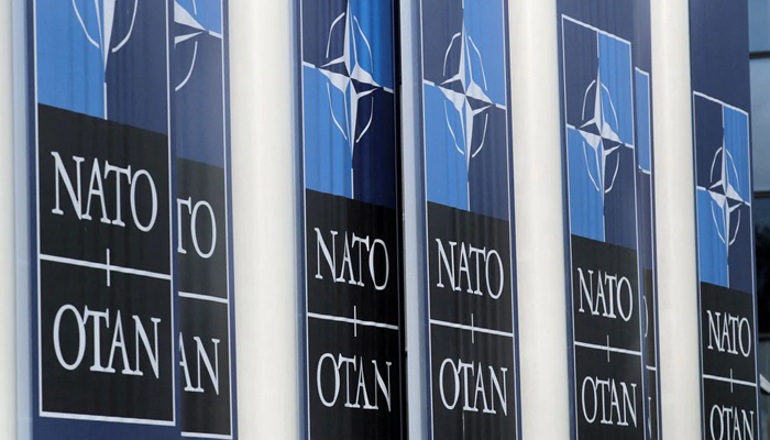 NATO logos are seen at the Alliance headquarters ahead of a NATO Defence Ministers meeting, in Brussels, Belgium, October 21, 2021. — Reuters