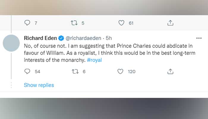 Prince Charles should give up throne for William for long-term interests of monarchy