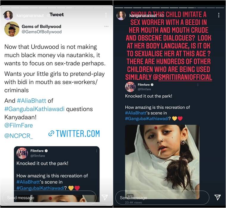 Kangana denies allegations of harming Alia Bhatt’s movie’s box office