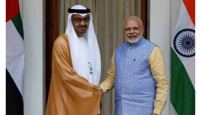 Abu Dhabi Crown Prince Mohammed bin Zayed Al-Nahyan (L) and Indian Prime Minister Narendra Modi. — Reuters/File