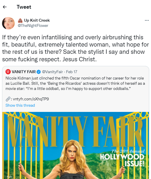 ‘Too much photoshop!’ Nicole Kidman’s Vanity Fair cover faces backlash