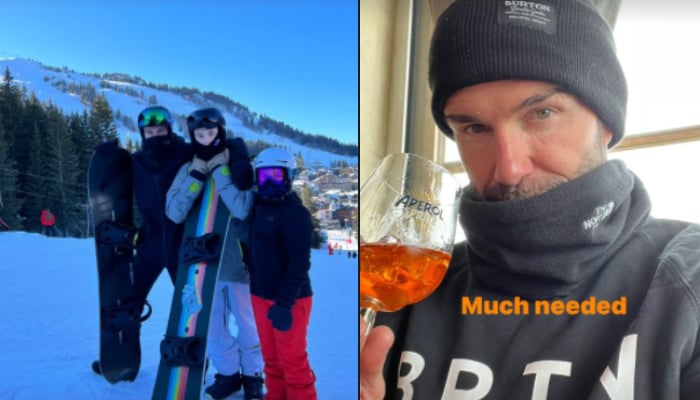 Victoria Beckham misses out as David Beckham treats his kids to ski trip: pics