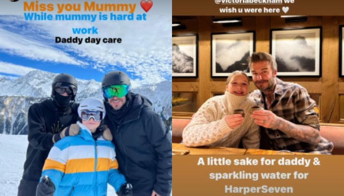 Victoria Beckham misses out as David Beckham treats his kids to ski trip: pics