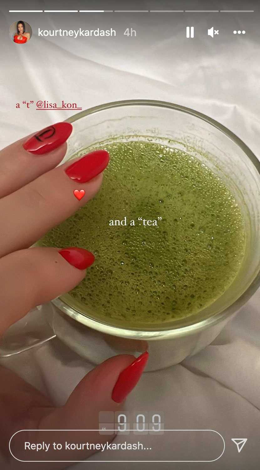 Kourtney Kardashian gets her fiancé Travis Barkers initials crafted