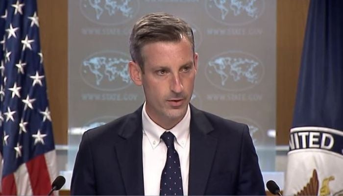 Spokesperson for the US State Department, Ned Price. Photo: Screengrab/Video Press briefing US State Department official
