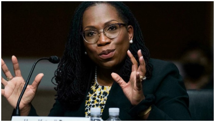 In this file photo taken on April 28, 2021, Ketanji Brown Jackson, then a nominee to be US Circuit Judge for the District of Columbia, testifies during her Senate Judiciary Committee confirmation hearing in Washington, DC. — Tom WILLIAMS POOL/AFP/File