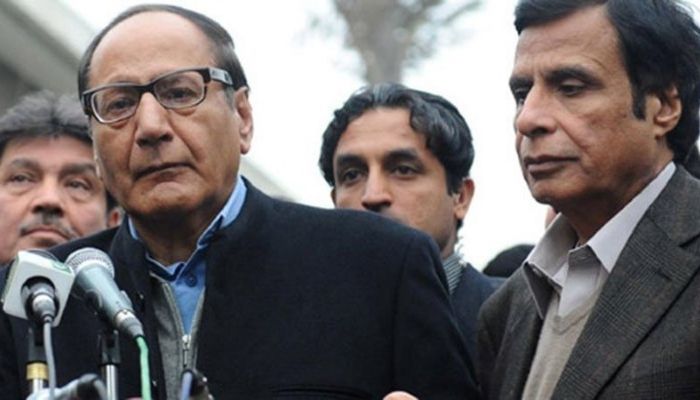 Chaudhry Shujaat and Chaudhry Pervez Ilahi Photo:file
