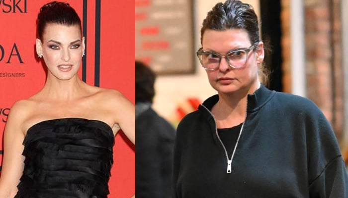 Linda Evangelista was snapped without a face mask for the first time after sharing botched surgery experience