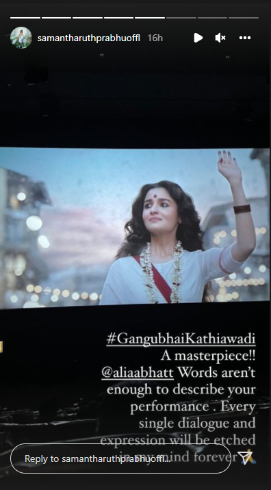 ‘A masterpiece:’ Samantha Ruth Prabhu is all praises for Alia Bhatts ‘Gangubai Kathiawadi’