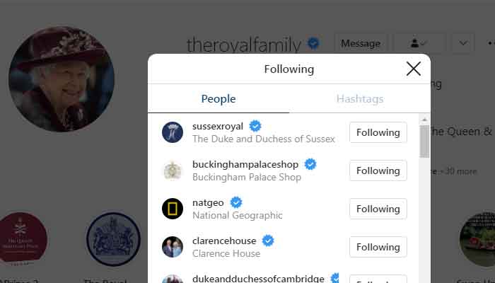 Queen Elizabeth continues to follow Harry and Meghans inactive Instagram account