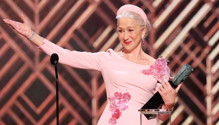 Helen Mirren received the SAG Life Achievement Award at the Screen Actors Guild Awards ceremony on Sunday