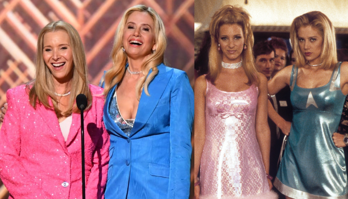 Romy and Michele’s High School Reunion co-stars Lisa Kudrow and Mira Sorvino reunited at the SAG Awards