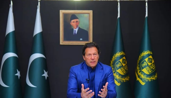 Prime Minister Imran Khan addressing the nation from Islamabad, on February 28, 2022. — Instagram