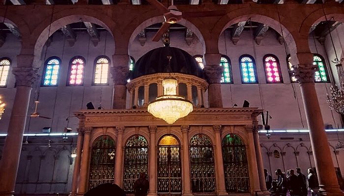 The tomb of Jon the Baptist inside the Grand Mosque of Damascus