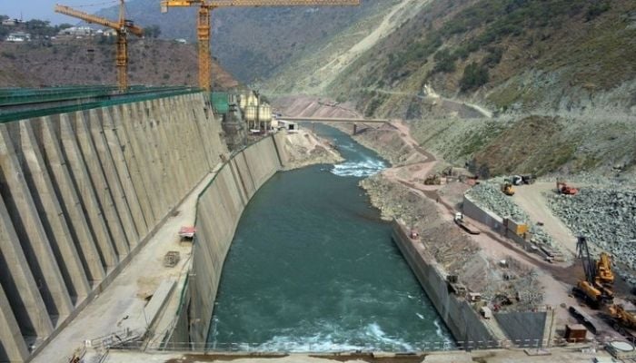 General view of the Neelum-Jhelum Hydropower Project in Nosari, in Kashmir’s Neelum Valley. Photo: AFP