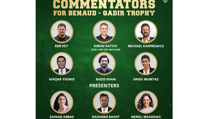 — Pakistan Cricket Board announces commentators for Benaud-Gadir Trophy. — PCB