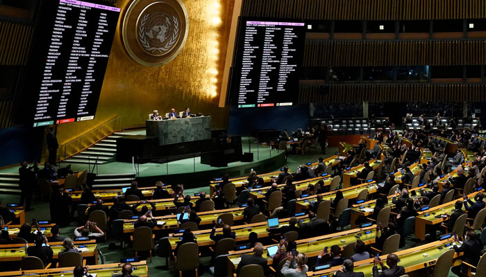 Pakistan abstains from voting as UNGA demands Russia withdraw from Ukraine