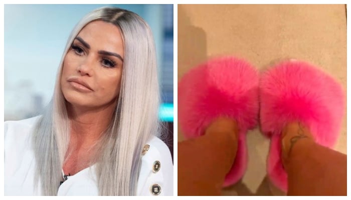 Katie Price appears in extravagant fur slippers, break promise to fans