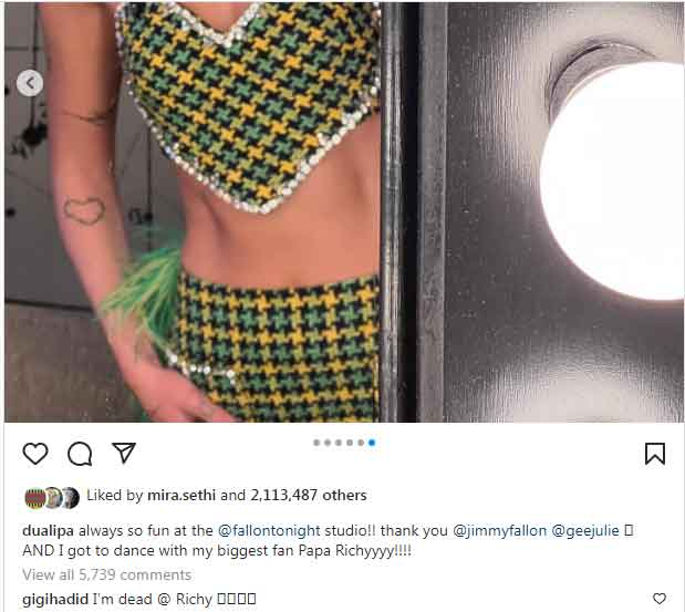 Gigi Hadids reaction to Dua Lipas dance takes fans by surprise