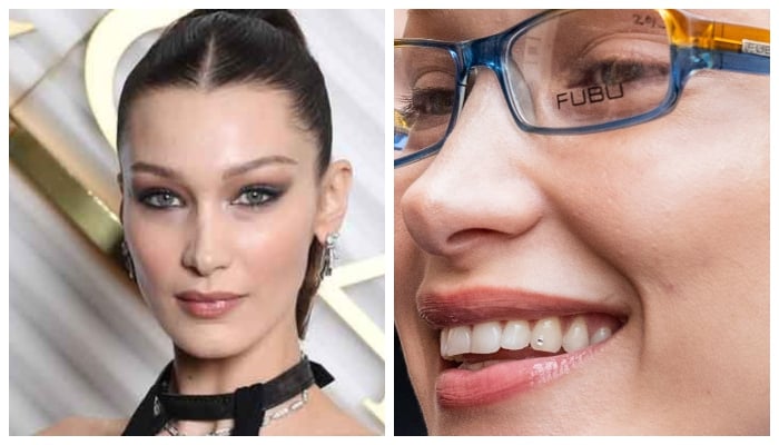 Bella Hadid shows off her diamond-studded tooth amid Pairs getaway