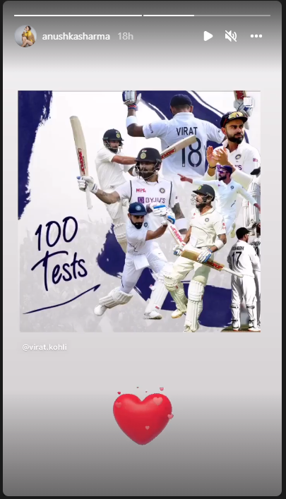 Anushka Sharma showers love on Virat Kohli’s post about 100th test match