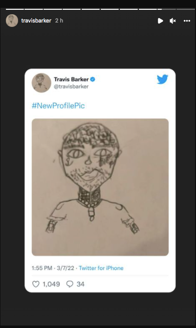 Travis Barker reacts to Kourtney Kardashian’s daughter Penelope Disick’s art skills