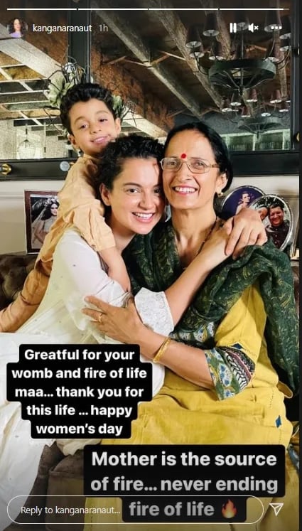 Women’s Day: Kangana Ranaut pays tribute to ‘most important’ women in her life