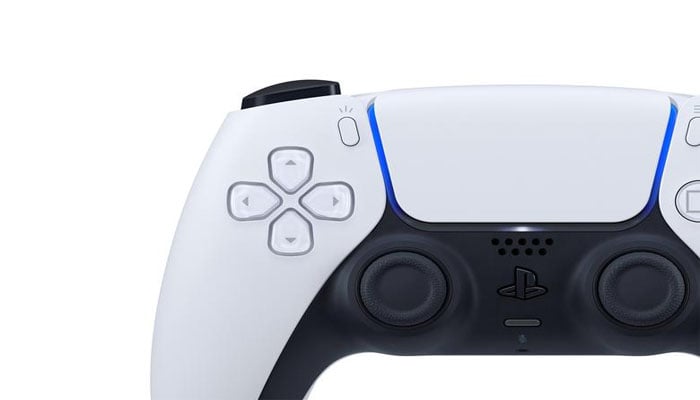 A close-up view of the DualSense controller for the Sony PlayStation 5 console is seen in this undated handout image courtesy of Sony Interactive Entertainment. SONY INTERACTIVE ENTERTAINMENT INC./Handout via Reuters