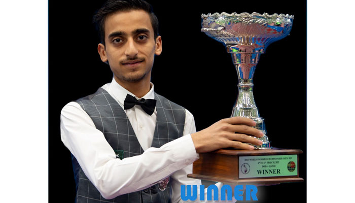 Pakistans Ahsan Ramzan won the IBSF World Snooker Championship title. — IBSF