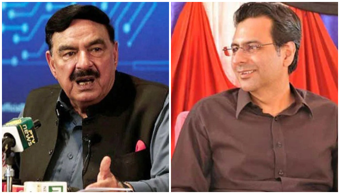 no-trust motion (left) Minister for Water Resources Moonis Elahi (right). — Twitter/File