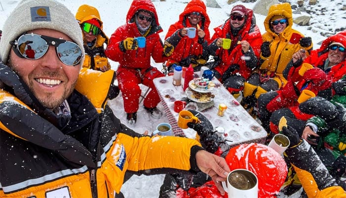 Climbers can be seen partying on Mount Everest.. — CNN/File