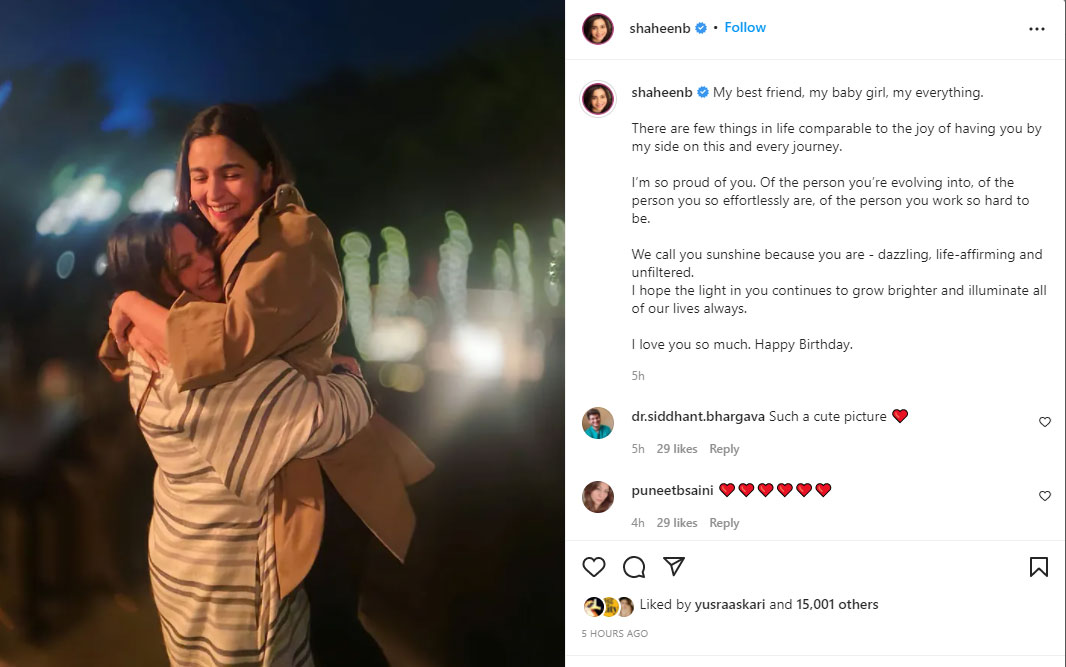 We call you sunshine: Alia Bhatt’s sister writes heartfelt message on stars birthday