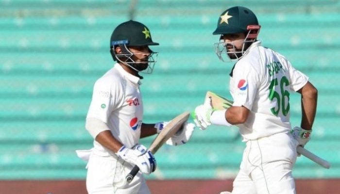 Abdullah Shafique and Babar Azam. Photo: PCB