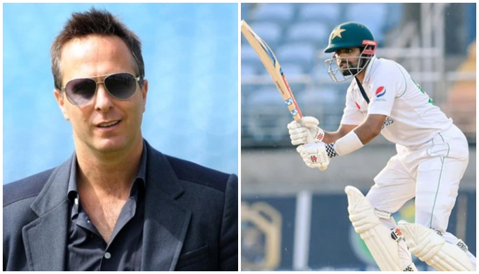 Michael Vaughan (Left) and Babar Azam (Right). — AFP/Twitter