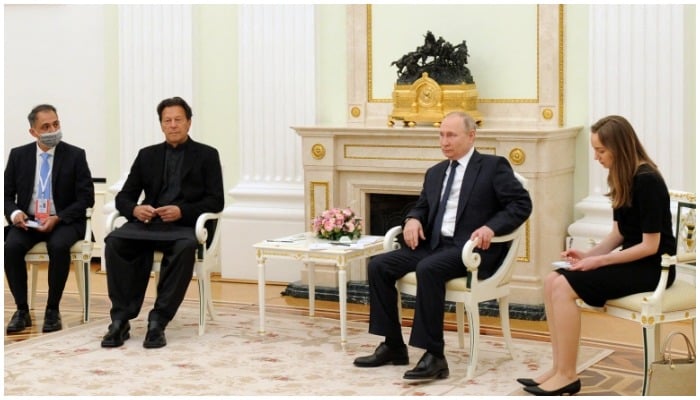 Russian President Vladimir Putin attends a meeting with Pakistans Prime Minister Imran Khan in Moscow, Russia. Photo: Reuters/ file