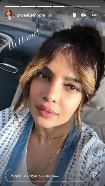 Priyanka Chopra drops a selfie as she flies back home