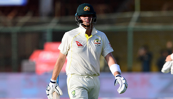 Australias Steve Smith walks back to the pavilion after his dismissal during the first day of the second Test cricket match between Pakistan and Australia at the National Cricket Stadium in Karachi on March 12, 2022. — AFP