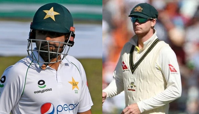 Pakistans skipper Babar Azam (L) and Australia’s former captain Steve Smith. Photo: AFP/file