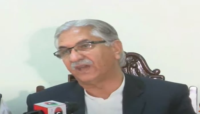 PPP Secretary-General Nayyar Hussain Bukhari. &mdash; Screengrab/Geo News