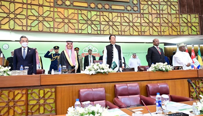 Prime Minister Imran Khan attends 48th Organisation of Islamic Cooperation (OIC) conference along with Council of the Foreign Ministers at Parliament House, Islamabad. — Twitter/PakPMO
