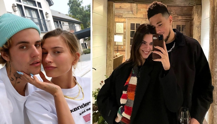 Justin & Hailey Bieber enjoy date night out with Kendall Jenner & Devin Booker