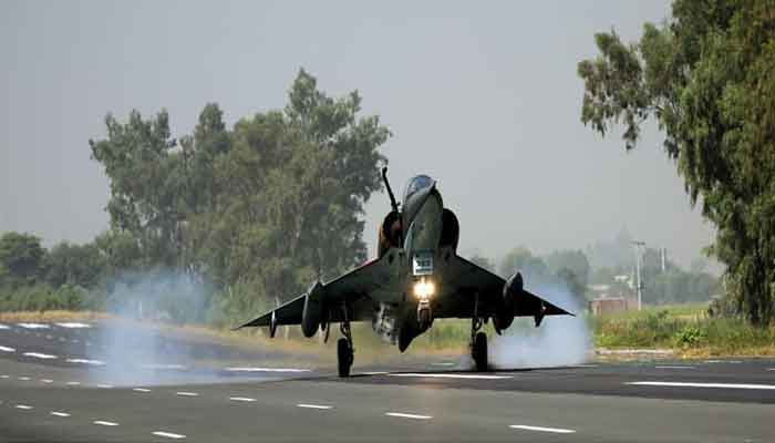 A PAF aircraft landing on the motorway. — PAF/File