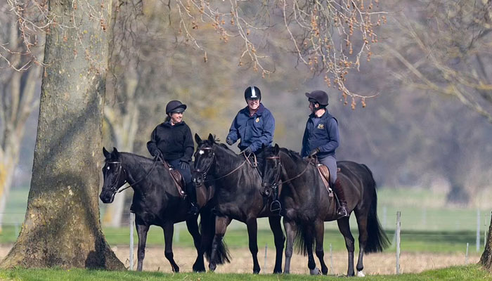 Prince Andrew all smiles during ride around Windsor Estate