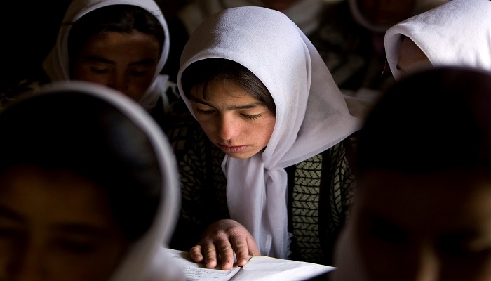 Afghan girls attend a class at the Ishkashim high school for girls in the northeastern province of Badakhshan, near the border with Tajikistan, Afghanistan April 23, 2008. —Reuters