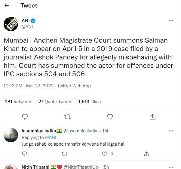 Salman Khan summoned in court for alleged misbehaviour with a journalist