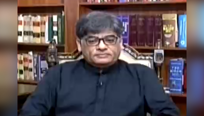 Attorney-General of Pakistan Khalid Javed Khan speaking during a TV show — screengrab via Dunya News