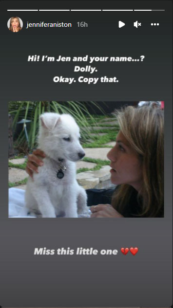 Jennifer Aniston celebrates National Puppy Day with adorable photos of pup