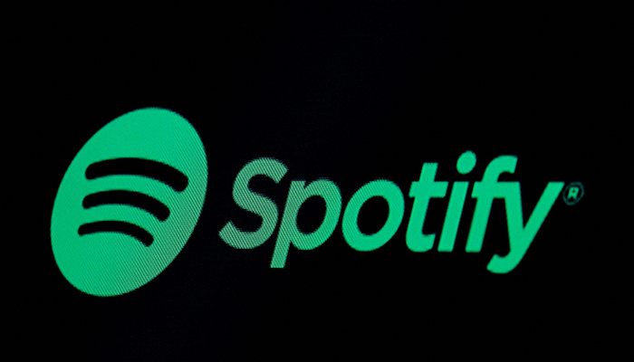 The Spotify logo is displayed on a screen on the floor of the New York Stock Exchange (NYSE) in New York, US, May 3, 2018. — Reuters