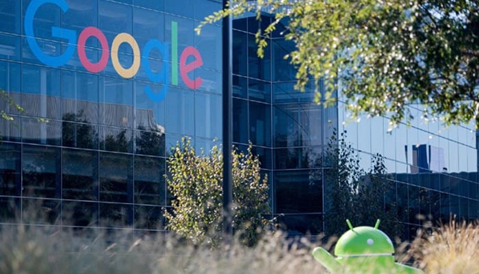 A Google logo and Android statue at the Googleplex in Mountain View, California, US on November 4, 2016. — AFP/File